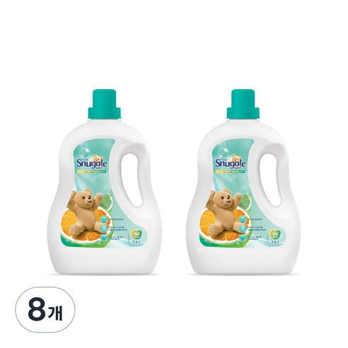 스너글 초고농축 섬유유연제 스파클링 시트러스 본품, 1.8L, 8개