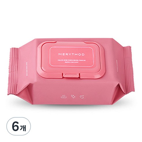 메리쏘드 올인원 클렌징 티슈, 30개입, 6개