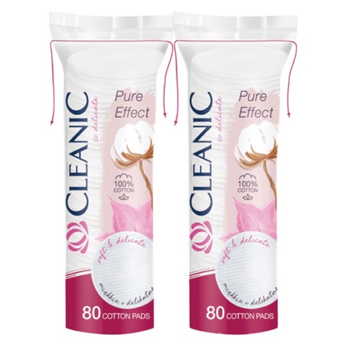 클레아닉 Pure Effect 소프트 터치 화장솜, 80개입, 2개