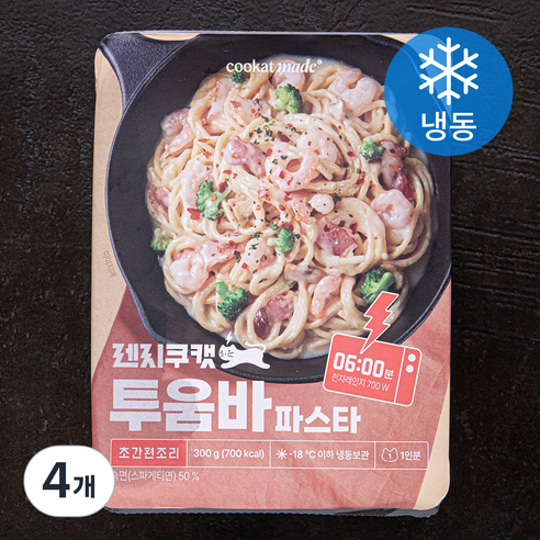 쿠캣 렌지쿠캣 투움바 파스타 1인분 (냉동), 300g, 4개