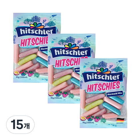 히츨러 히치스 수수깡젤리 머메이드, 15개, 40g