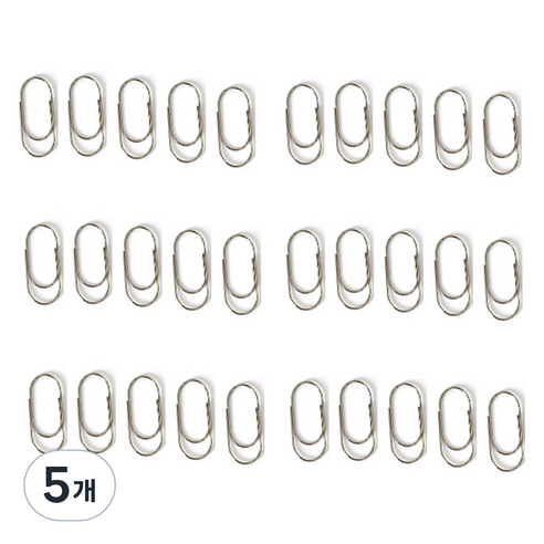 문구담 세련된 컬러 뚱클립 노멀 실버, 5개, 30개입