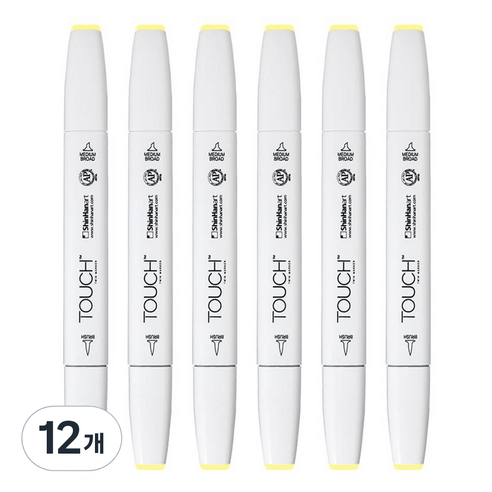 터치 신한화구 트윈 브러쉬마카 PALE YELLOW 38, 1색, 12개