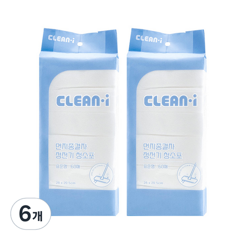 크린아이 먼지종결자 정전기청소포 표준형 60매, 6개