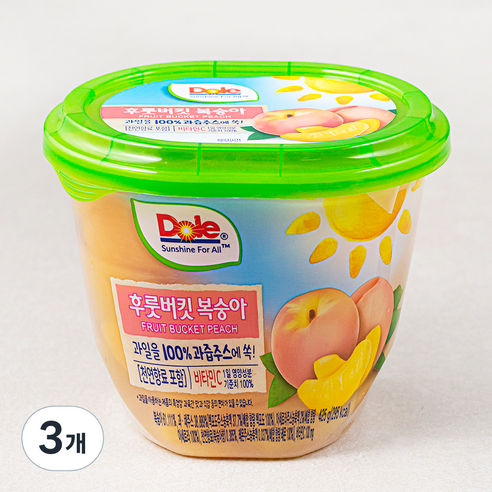 돌 후룻버킷 복숭아, 425g, 3개