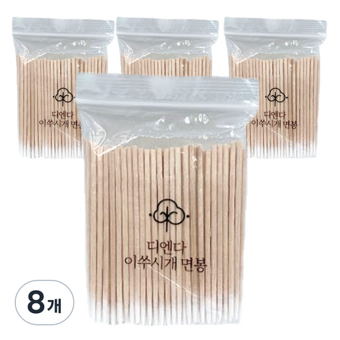 디엔다 다용도 이쑤시개 뾰족 면봉, 100개입, 8개