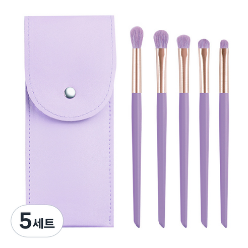 디에스 휴대용 파스텔 파우치 브러쉬 5종 세트, 퍼플, 5세트