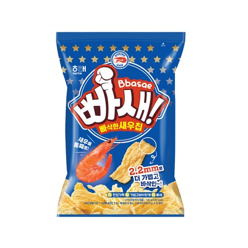 해태제과 빠새 빠삭한새우칩, 120g, 1개
