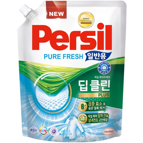 퍼실 딥클린 플러스 퓨어프레쉬 일반용 액상세제 리필, 1.8L, 1개