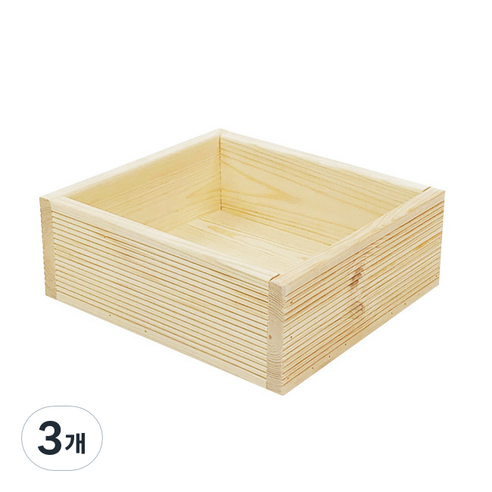 나무 상자 우드 수납박스27 높이 4.5cm, 3개
