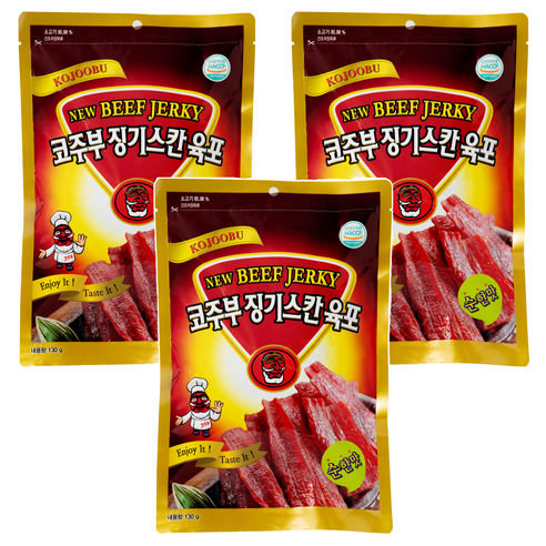 코주부 징기스칸 육포 순한맛, 130g, 3개