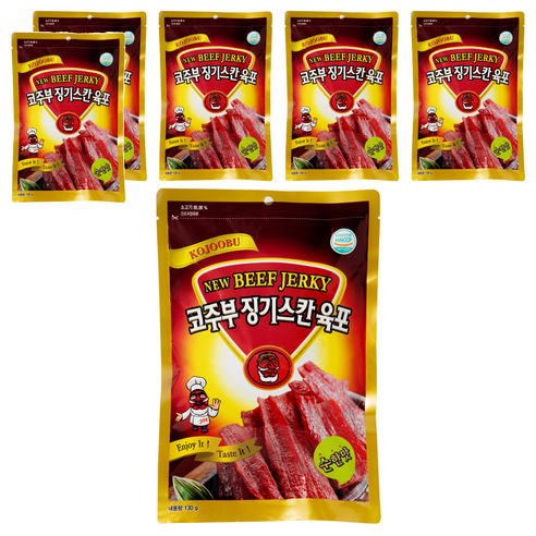 코주부 징기스칸 육포 순한맛, 130g, 6개