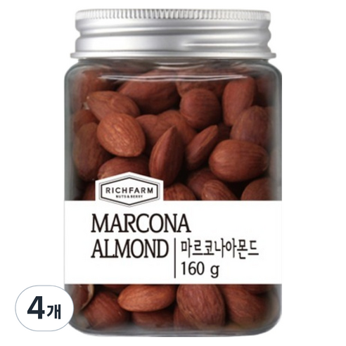 리치팜너트 수푸림 마르코나 아몬드, 160g, 4개