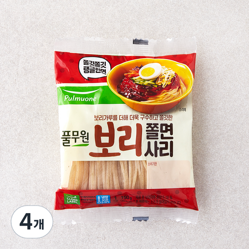 냉장_풀무원 보리 쫄면사리, 150g, 4개