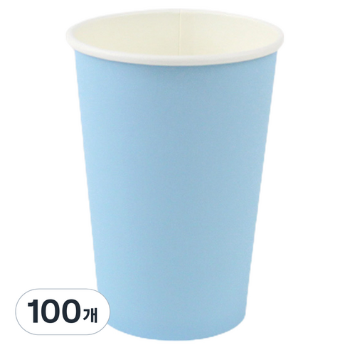 아이엔피 파스텔 종이컵 라이트블루 390ml, 100개