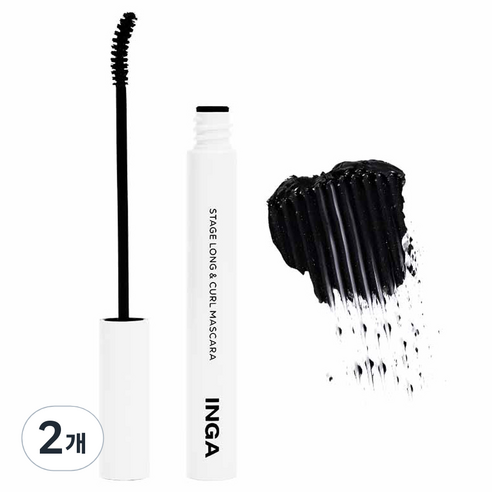 잉가 스테이지 롱앤컬 마스카라 6g, 블랙, 2개