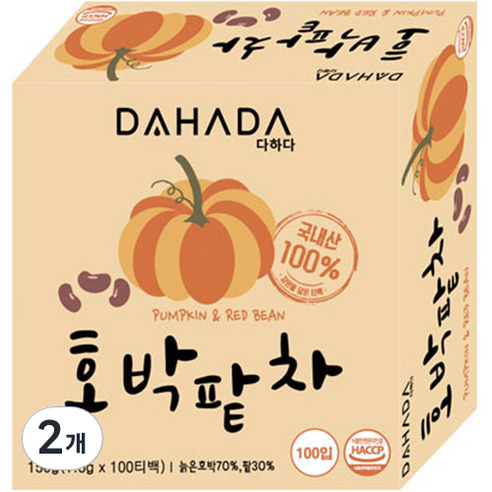 다하다 호박팥차, 150g, 100개입, 2개