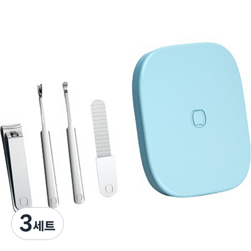 가정용 손톱깎이 귀후비개 세트, 블루, 3세트