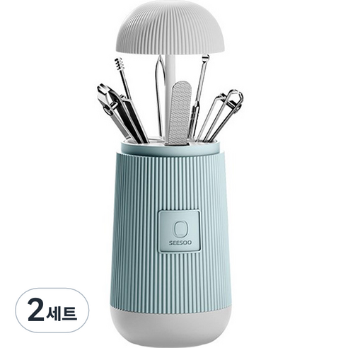 리마 팝업 올인원 위생도구 6종 + 케이스 패키지 세트, 블루, 2세트