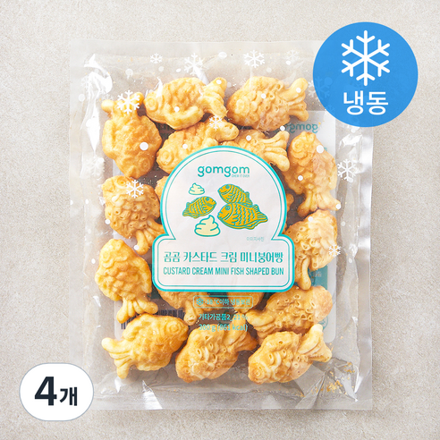 곰곰 카스타드크림 미니붕어빵 (냉동), 300g, 1개입, 4개