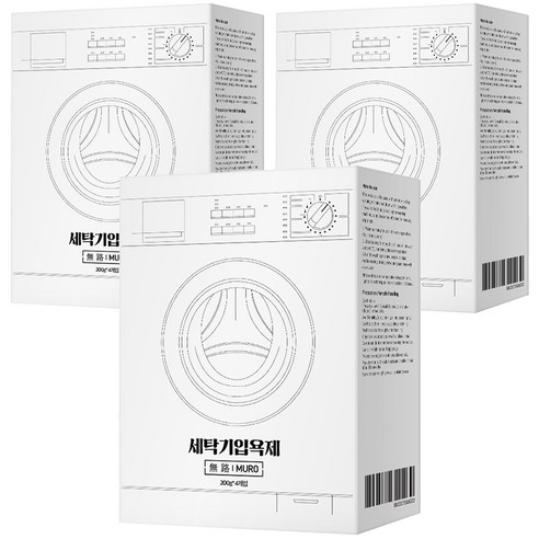 무로 세탁기 입욕제 통돌이 드럼 클리너 4개입, 200g, 12개