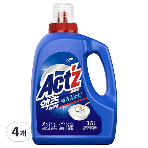 액츠 퍼펙트 베이킹소다 액상세제 본품, 4개, 3.5L