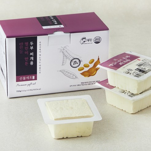 한둘 명인이 만든 두부 찌개용 6개입, 720g, 1박스