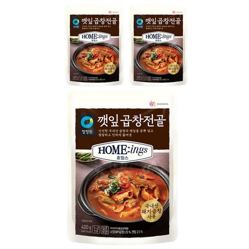 대상 청정원 호밍스 깻잎곱창전골, 400g, 3개