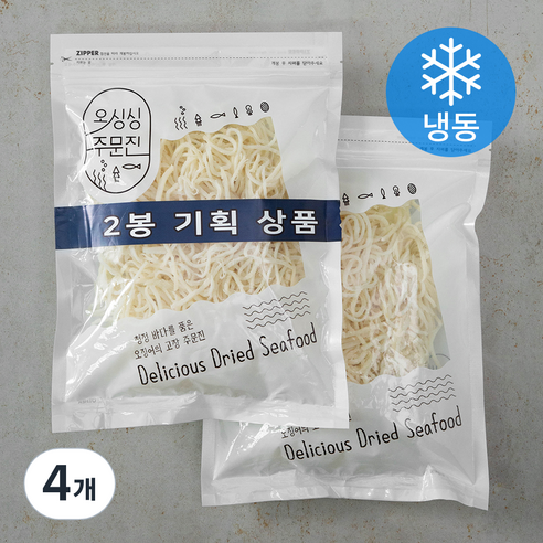 오싱싱주문지 백진미 오징어채 (냉동), 300g, 4개