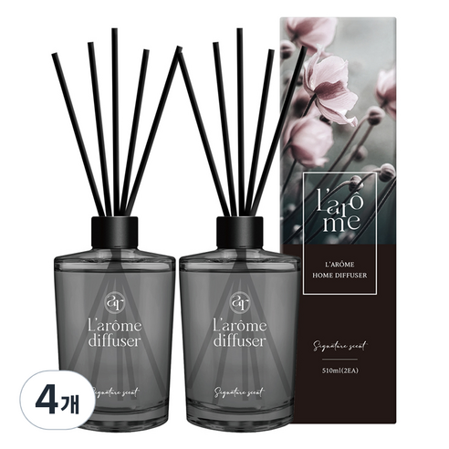 더허브샵 라홈 디퓨저, 호텔우드, 510ml, 4개