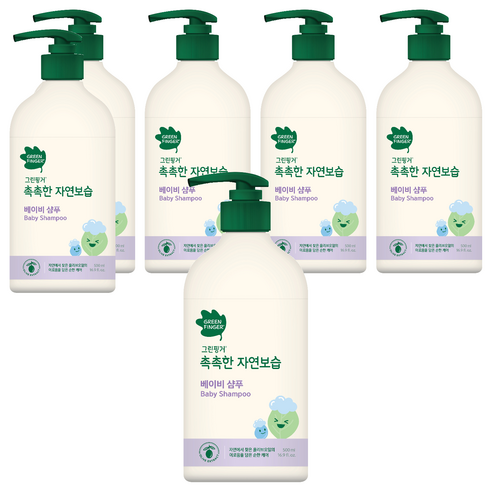 그린핑거 촉촉한 자연보습 베이비 샴푸, 500ml, 6개