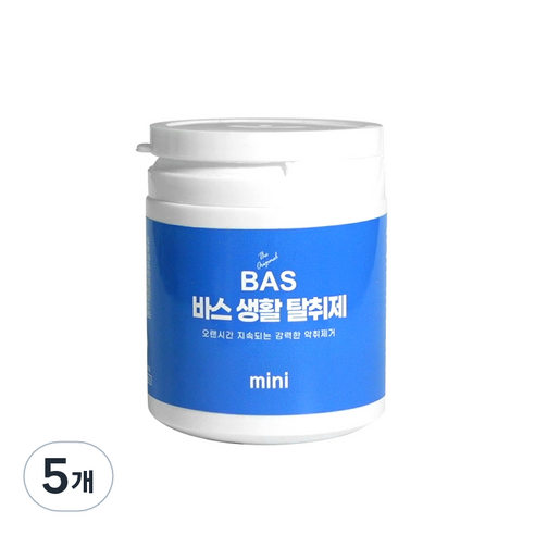 BAS 차량용 생활 탈취제 미니 베이비파우더향, 150g, 5개