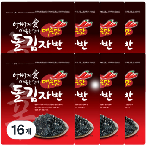 아버지애 마음을담아 돌김자반 매운맛, 50g, 16개