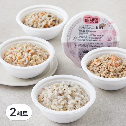 배냇밀 완료기 12~14개월 수수연어진밥 180g + 버섯감자진밥 180g + 한우콜리플라워진밥 180g + 한우양송이버섯진밥 180g 세트, 720g, 2세트
