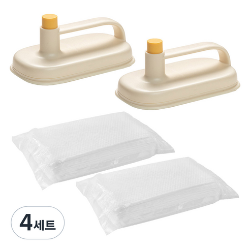 모나코올리브 노터치 핸드맙 청소기 옐로우 + 전용청소포 50p 세트, 4세트