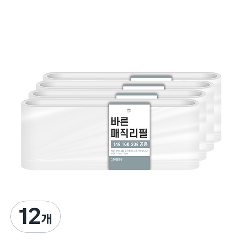 바른 매직리필 연속비닐 매직캔250호환 14/16/20L, 20L, 12개