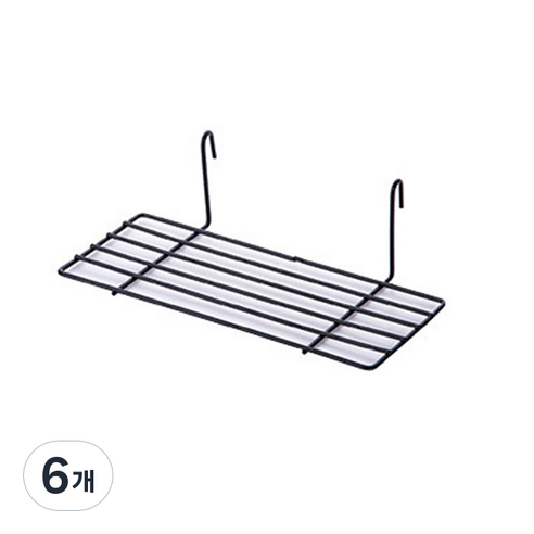 크레바스 인테리어 메쉬선반 벽수납함, 블랙, 6개