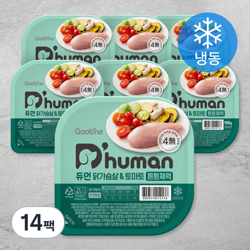 듀먼 전연령용 강아지 튼튼체력 화식사료, 닭, 100g, 14팩