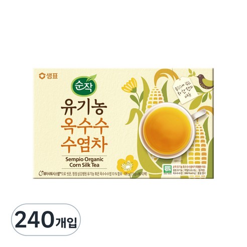 순작 휴 유기농 옥수수수염차, 1.5g, 80개입, 3개