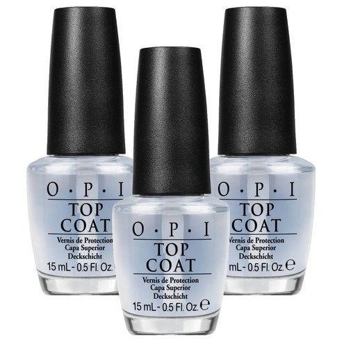 오피아이 탑코트, 투명, 15ml, 3개