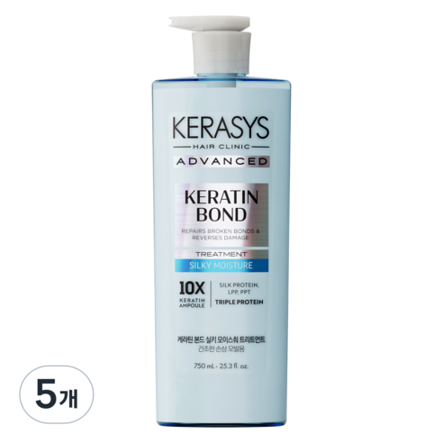 케라시스 어드밴스드 케라틴 본드 실키 모이스춰 트리트먼트, 5개, 750ml