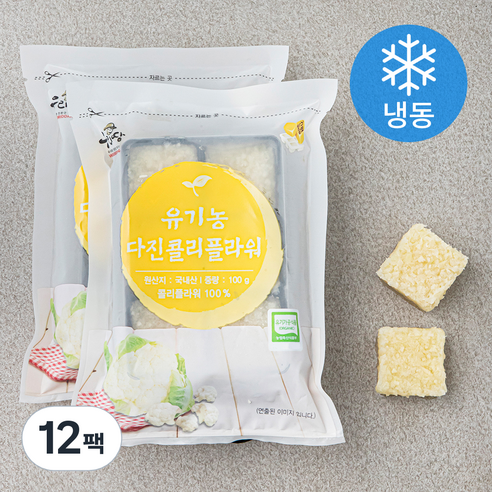우리땅 유기가공식품 인증 다진 콜리플라워 (냉동), 100g, 12팩