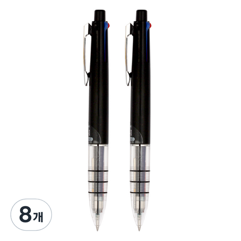 자바펜 나노&C 4 + 1 멀티펜 0.4mm, 블랙, 8개