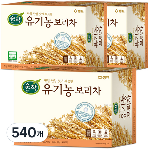 순작 유기농 보리차, 10g, 540개