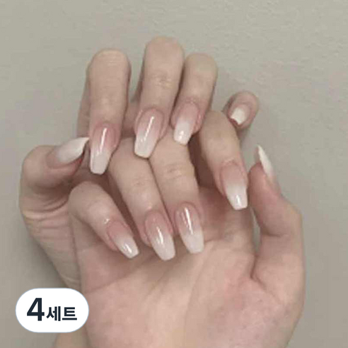 네이처스 파머 컬렉션 네일팁 24p 세트 PD-233, 발레화이트 그라데이션, 4세트