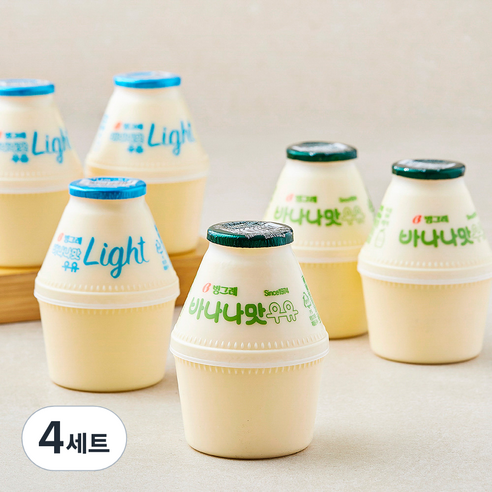 바나나맛우유 240ml x 3개입 + 바나나맛우유 라이트 240ml x 3개입 세트, 1.44L, 4세트