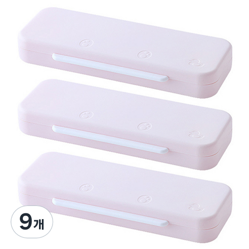 마켓감성 오리무늬 사각 이단 필통, 핑크, 9개
