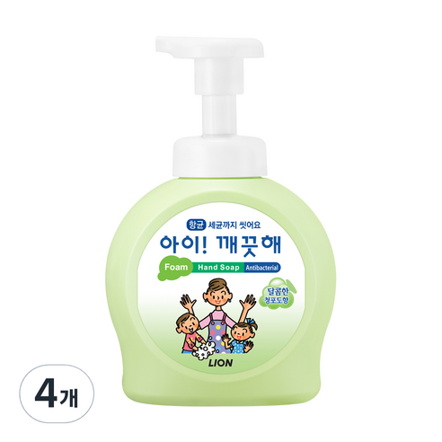아이깨끗해 향균 거품 핸드솝 청포도, 490ml, 4개