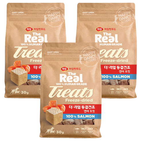 하림펫푸드 더리얼 동결건조 트릿, 연어, 30g, 3개