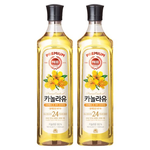 해표 카놀라유, 900ml, 2개
